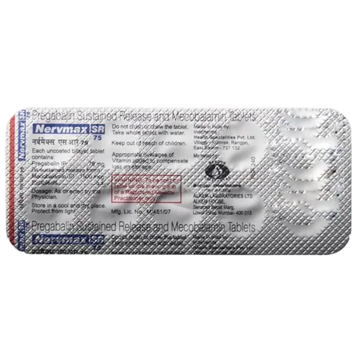 nervmax sr 75mg tablet 10's